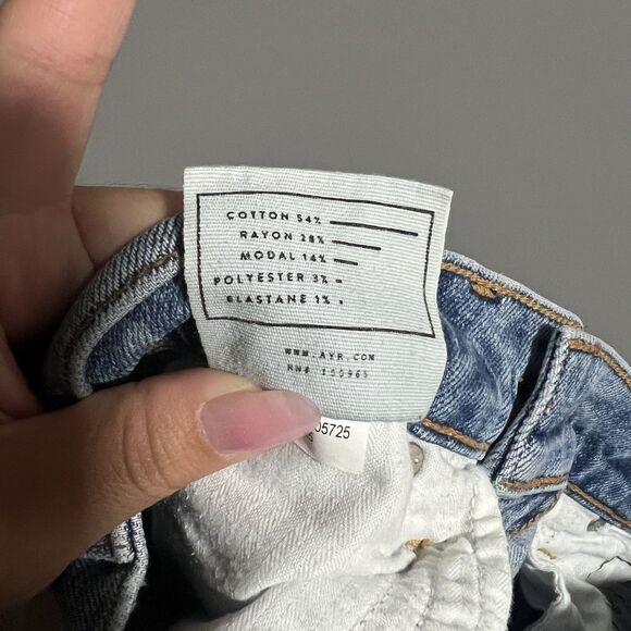 AYR Women The Yes Yes Yes High Rise Straight Skinny Leg Denim Jeans Blue 25 - Picture 8 of 9